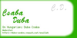 csaba duba business card